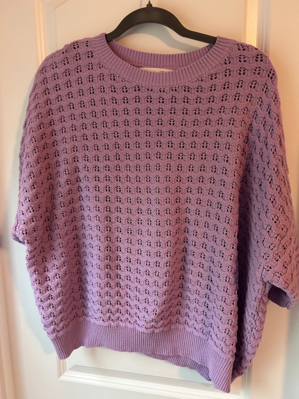 Vine & Love Lilac Openwork Knit Top